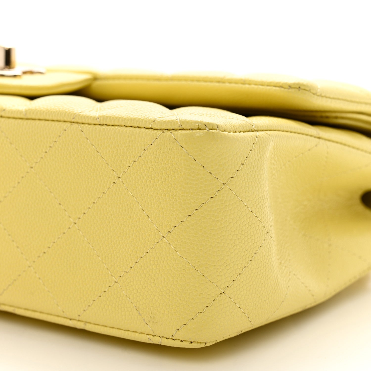 Chanel Caviar Quilted Medium Double Flap Yellow 10 of 10