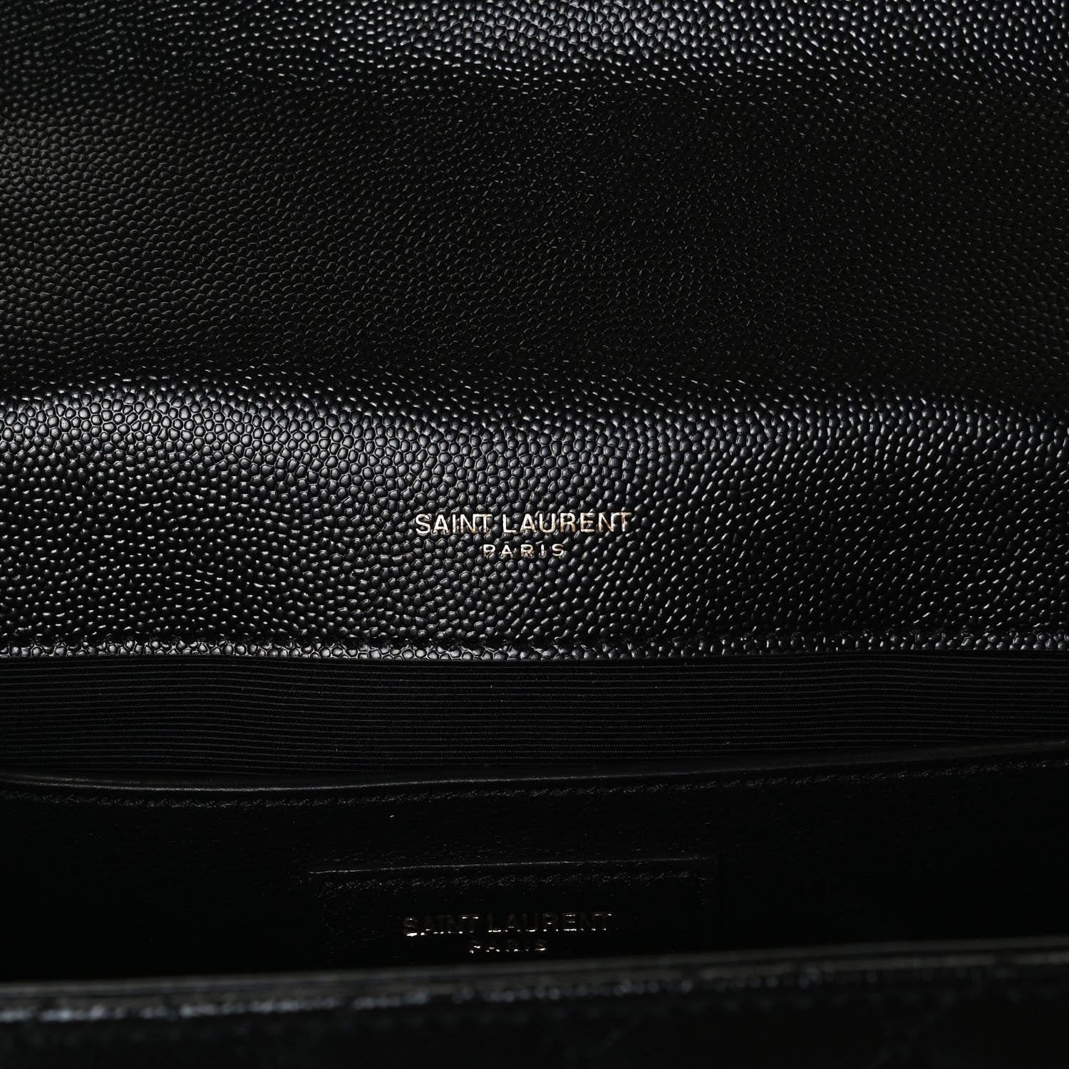 Saint Laurent Grain De Poudre Textured Mixed Matelasse Triquilt Medium Monogram Satchel Black 6 of 10