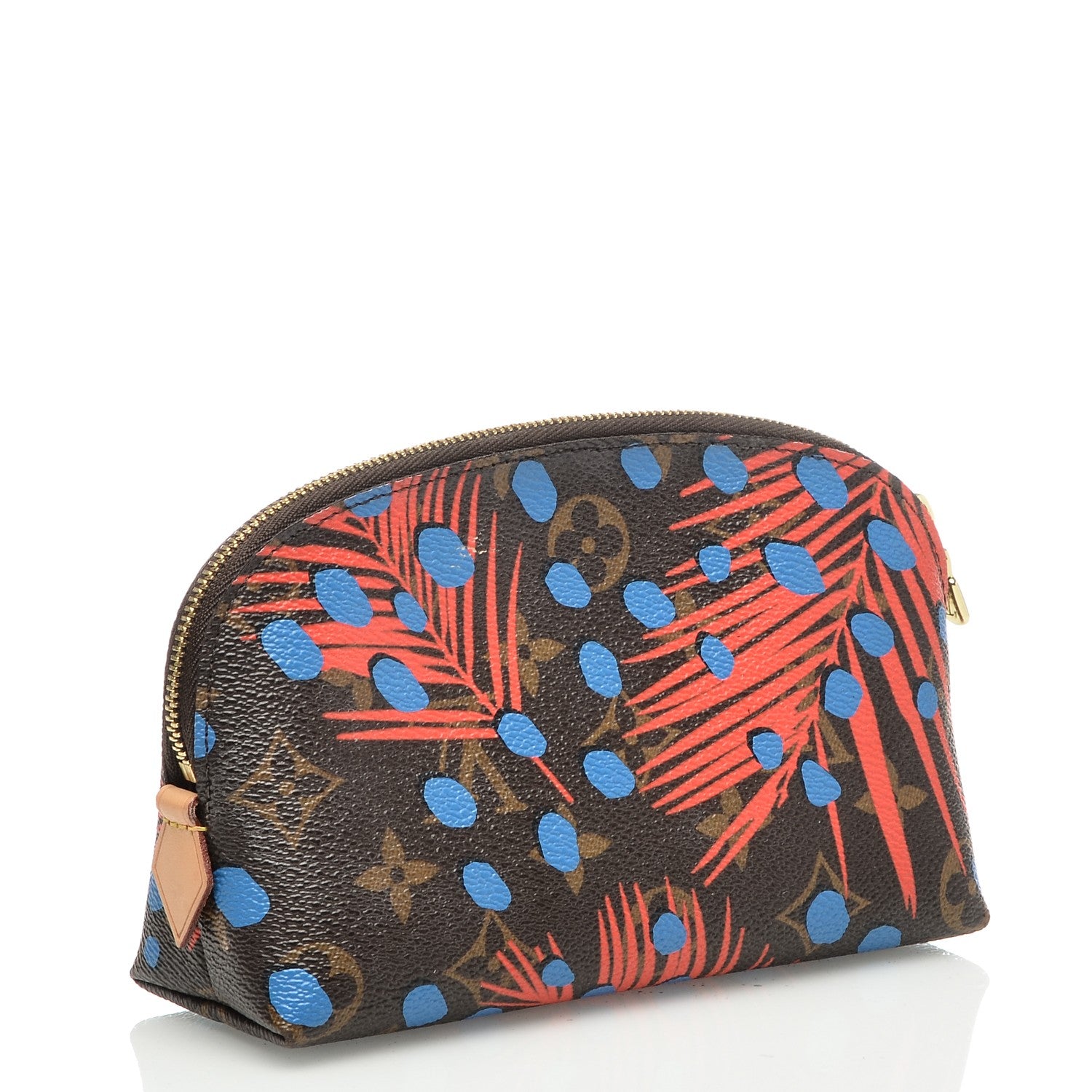 Louis Vuitton Monogram Jungle Dots Cosmetic Pouch Coquelicot Denim 3 of 6