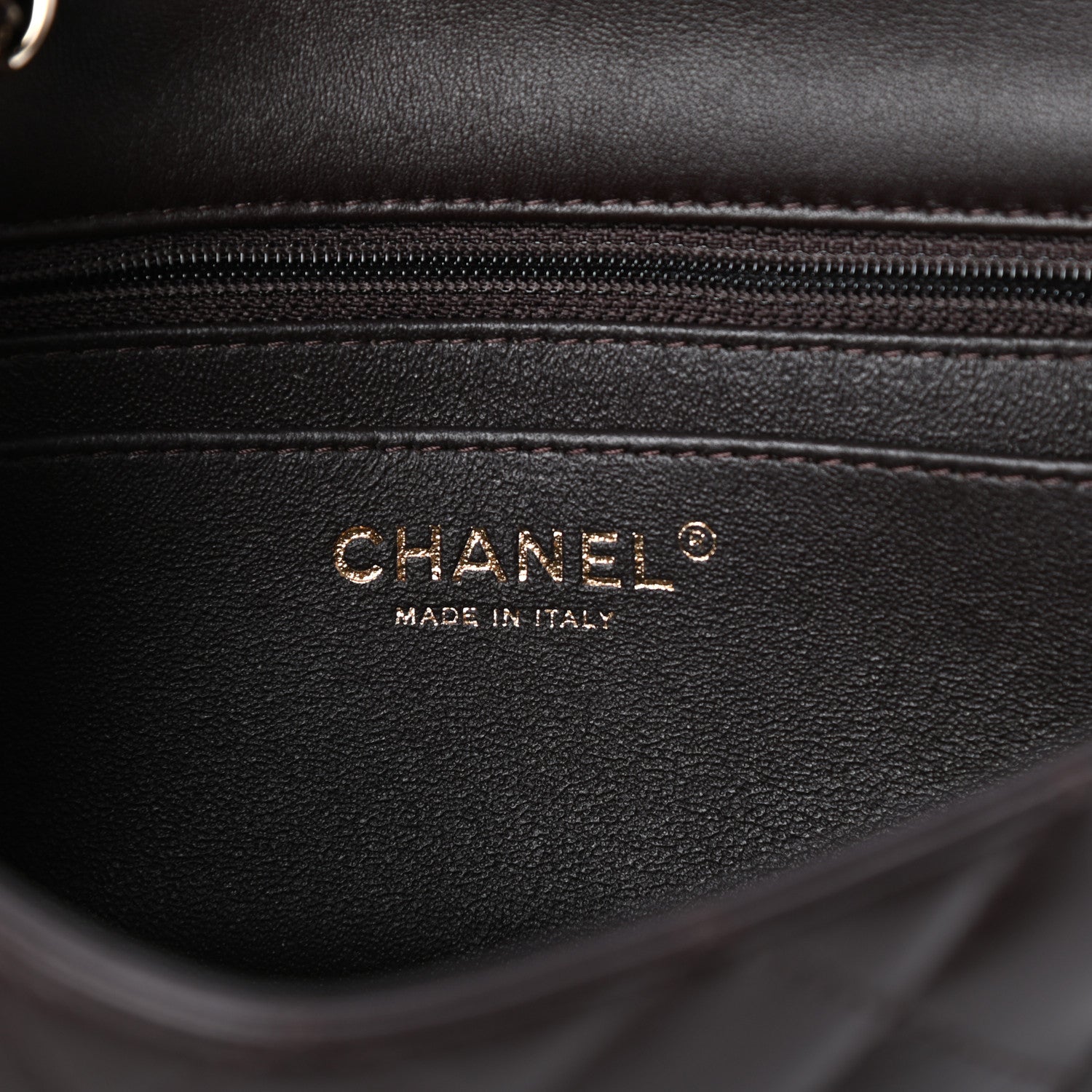 Chanel Lambskin Quilted Mini Rectangular Flap Dark Brown 6 of 10