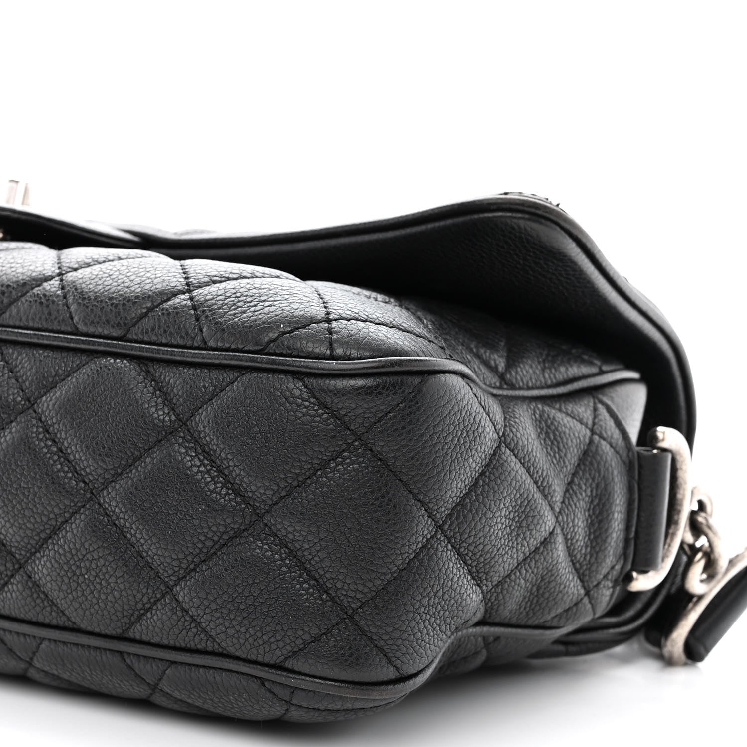 Chanel Grained Calfskin Quilted Medium Casual Rock Flap Black 10 of 13