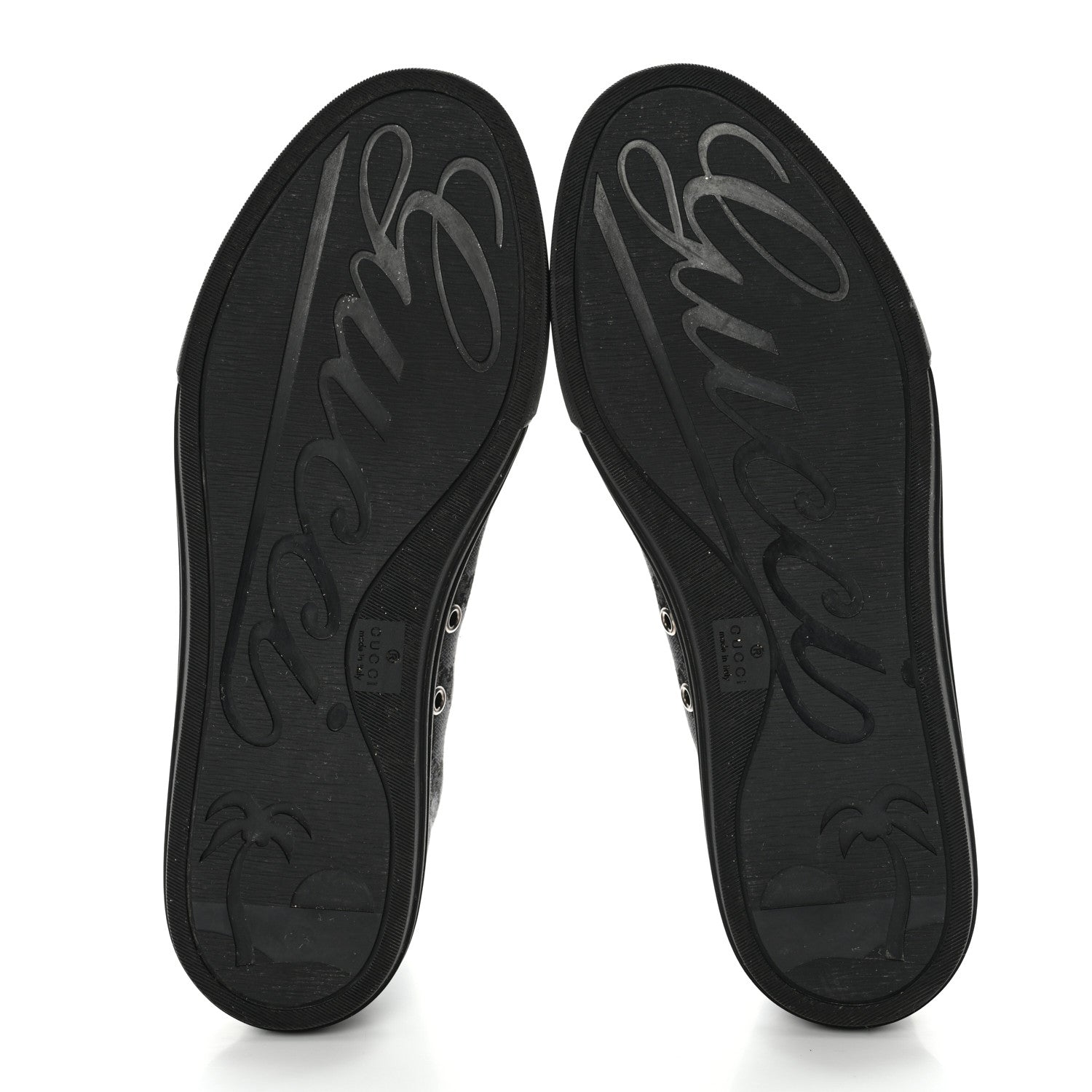 Gucci Monogram Mens High Top Sneakers 9 Black 5 of 12