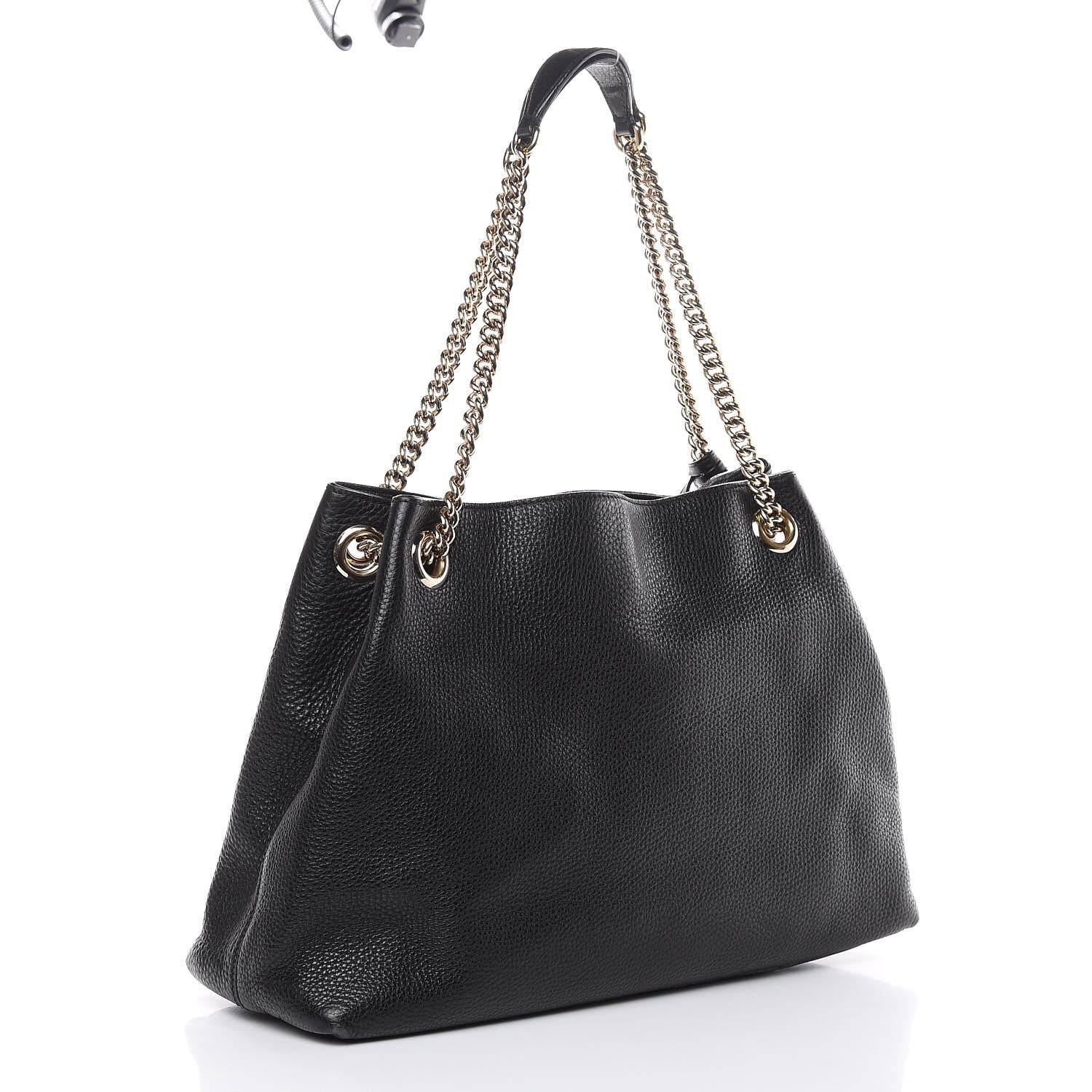 Gucci Pebbled Calfskin Medium Soho Chain Shoulder Bag Black 3 of 14