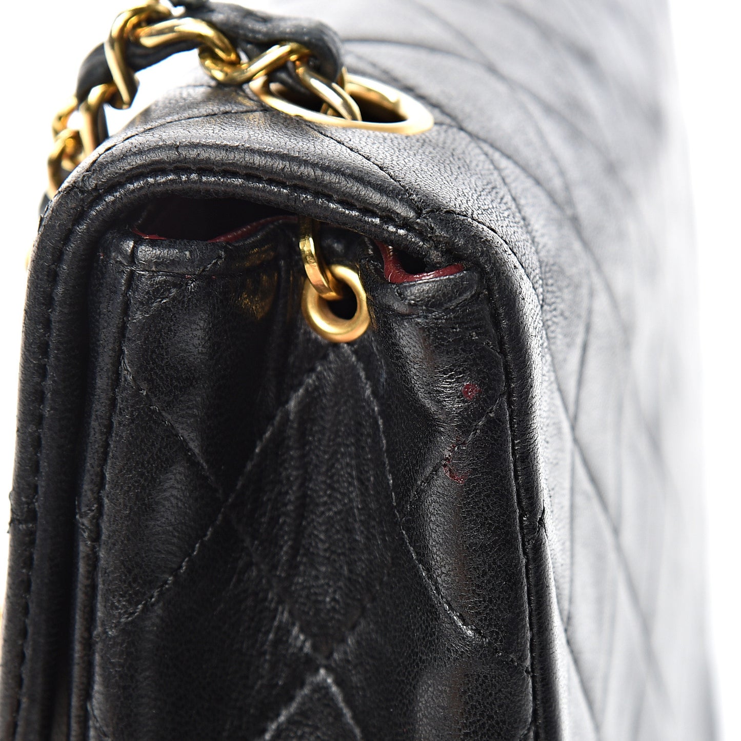 Lambskin Quilted Mini Square Flap Black