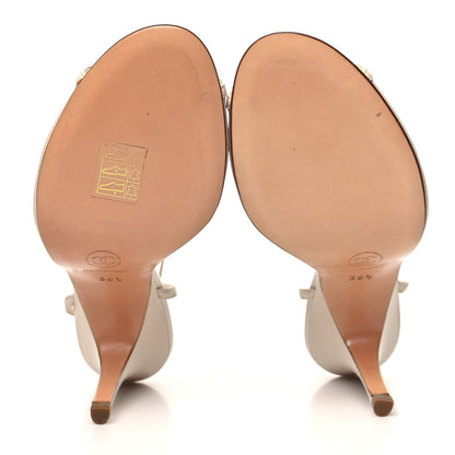 Chanel Lambskin CC Sandals 36 Beige Light Pink 5 of 10