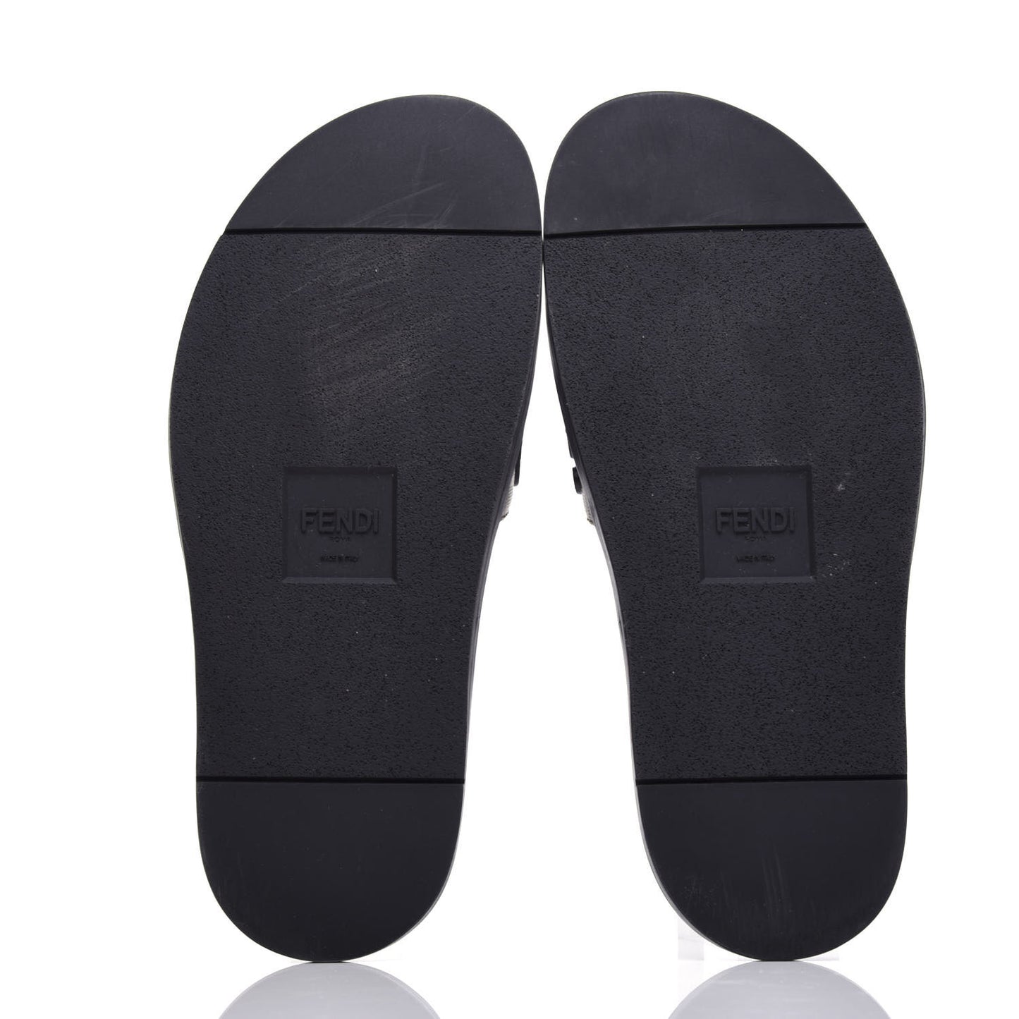 X FILA Glazed Fabric Calfskin FF 1974 Mania Mens Slide Sandals 7 Mogano Panna Blueberry Caipiroska