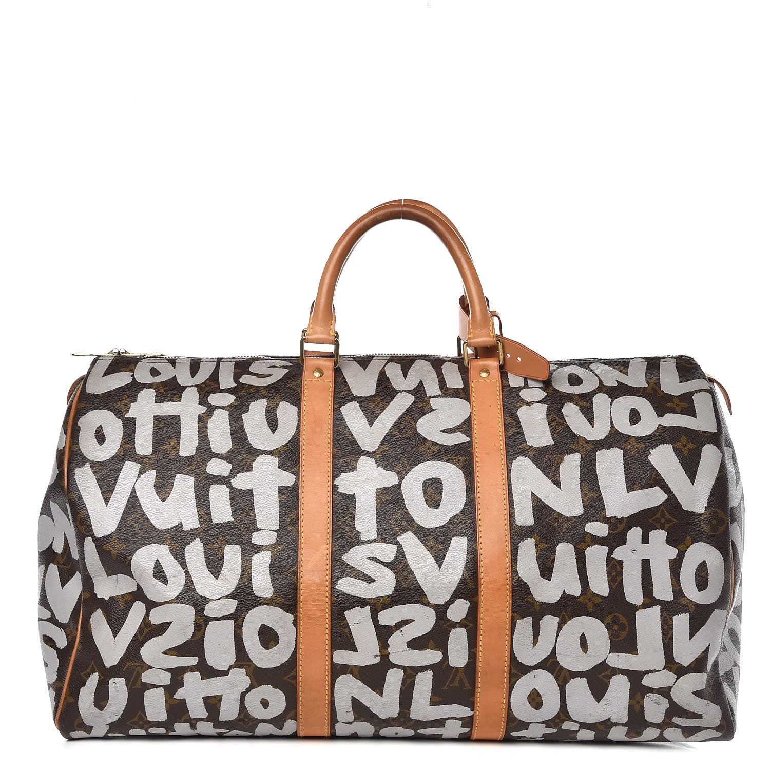 Louis Vuitton Graffiti Keepall 50 Silver 1 of 19