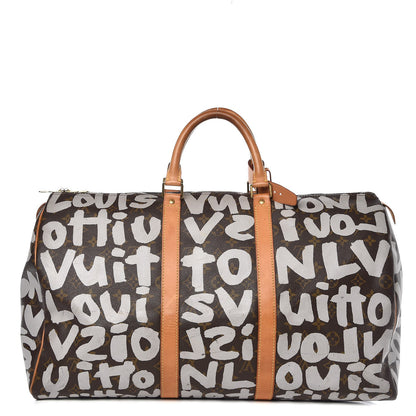 Louis Vuitton Graffiti Keepall 50 Silver 1 of 19