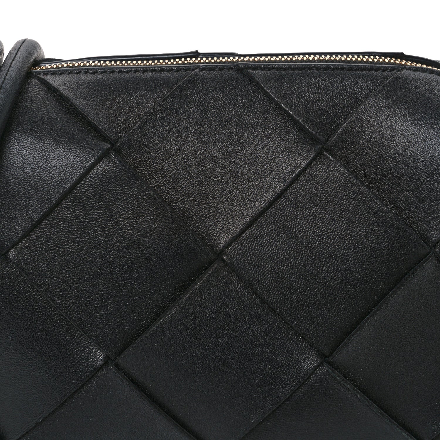 Bottega Veneta Lambskin Maxi Intrecciato Small Cassette Camera Bag Black 7 of 9