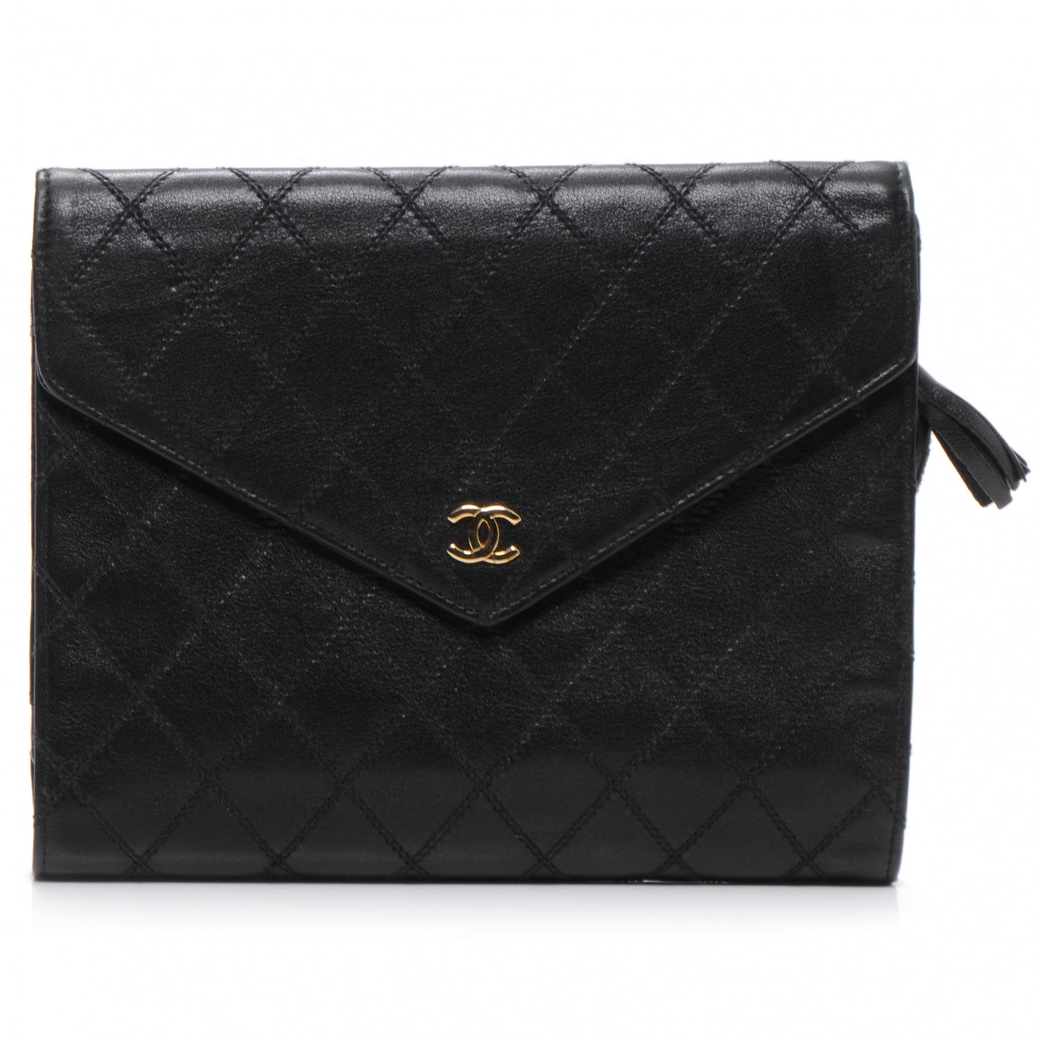Chanel Diamond Stitch Compact Wallet Black 1 of 8