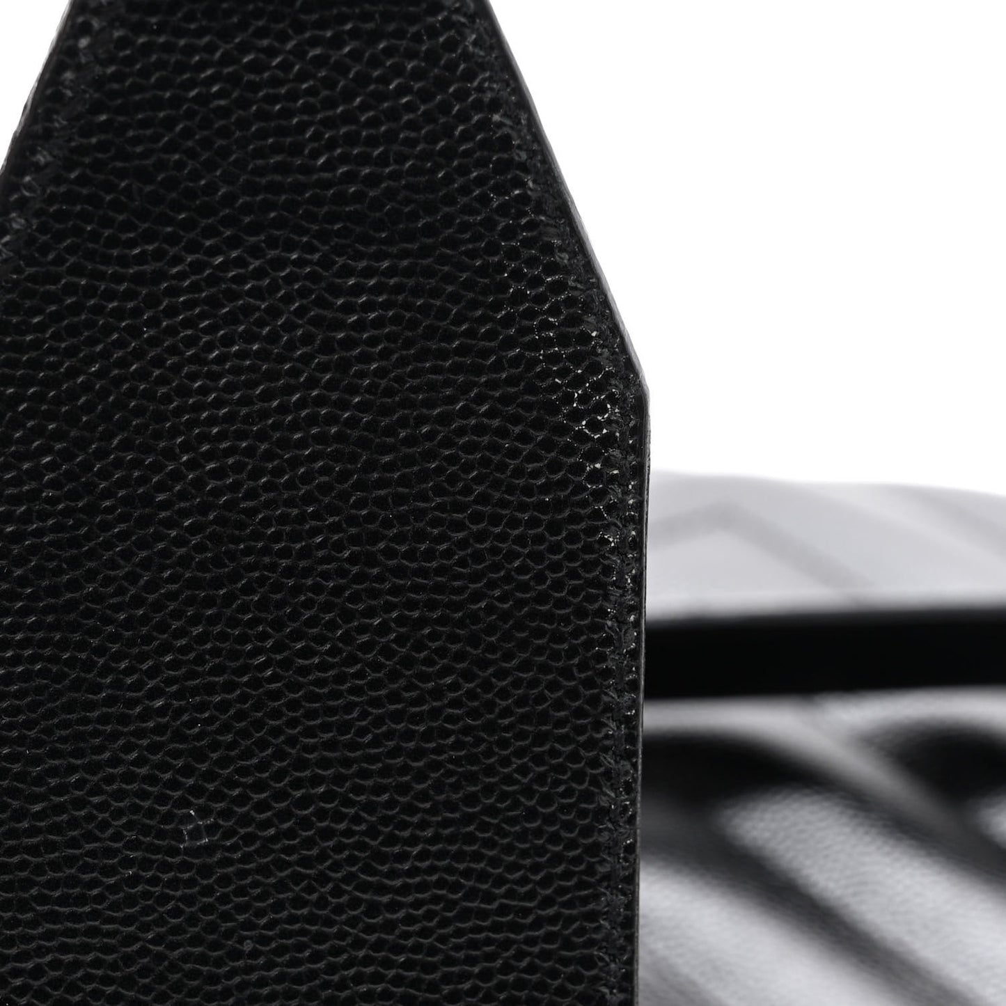 Grain De Poudre Matelasse Chevron Monogram Shopping Bag Black