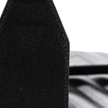 Saint Laurent Grain De Poudre Matelasse Chevron Monogram Shopping Bag Black 15 of 20