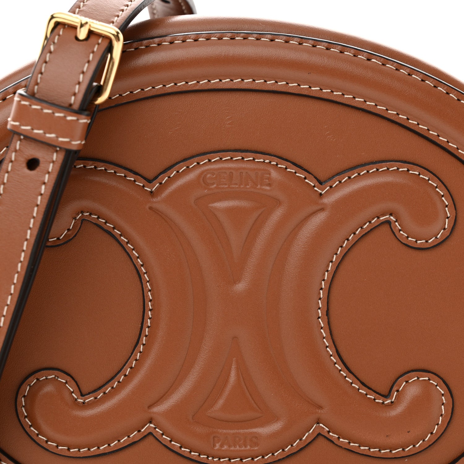 Celine Smooth Calfskin Cuir Triomphe Oval Bag Tan 8 of 11