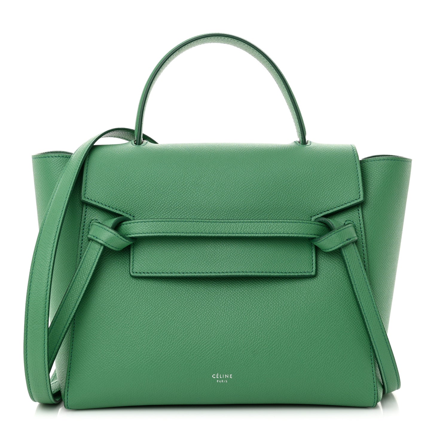Grained Calfskin Micro Belt Bag Pop Green