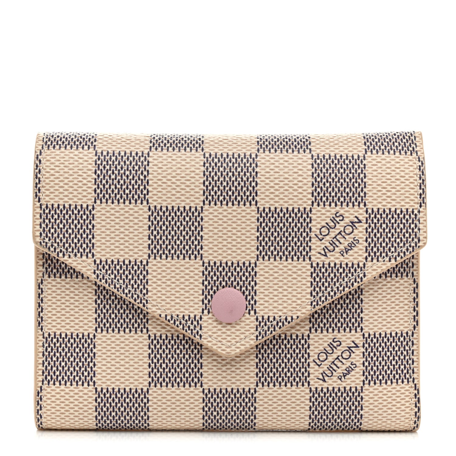 Louis Vuitton Damier Azur Victorine Wallet Rose Ballerine 1 of 6