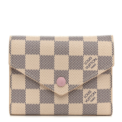 Louis Vuitton Damier Azur Victorine Wallet Rose Ballerine 1 of 6