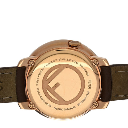 Fendi Stainless Steel Calfskin 28mm Run Away Quartz Watch Brown 4 of 5