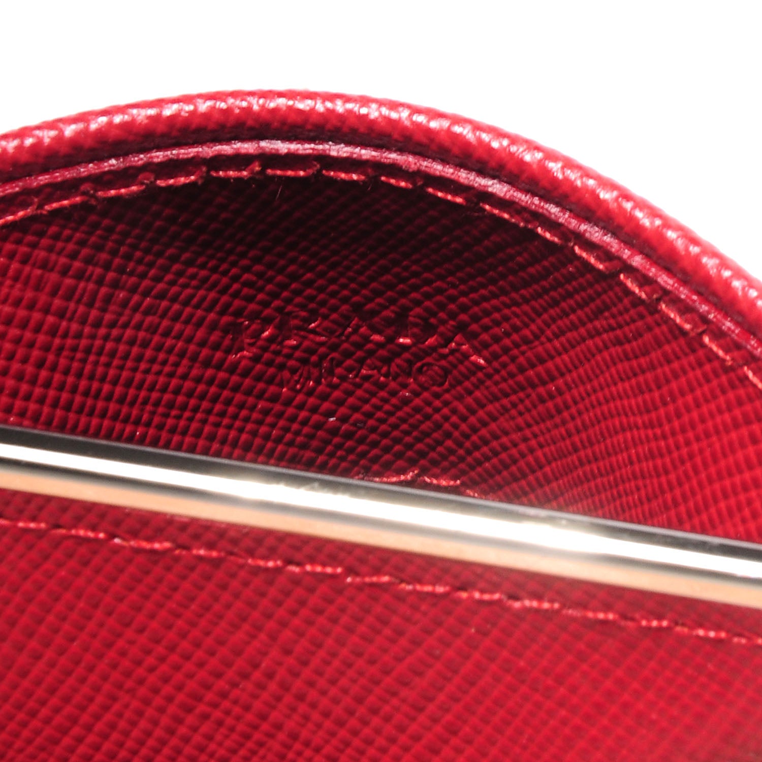 Prada Saffiano Credit Card Wallet Fuoco 5 of 7