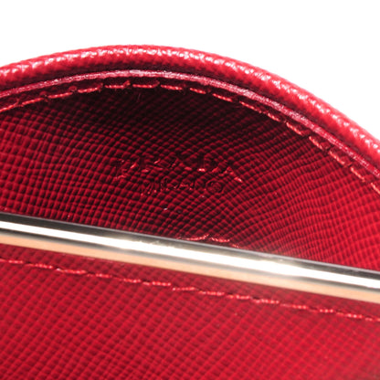 Prada Saffiano Credit Card Wallet Fuoco 5 of 7