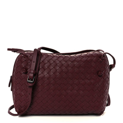Bottega Veneta Nappa Intrecciato Double Compartment Crossbody Bag China Red 1 of 12