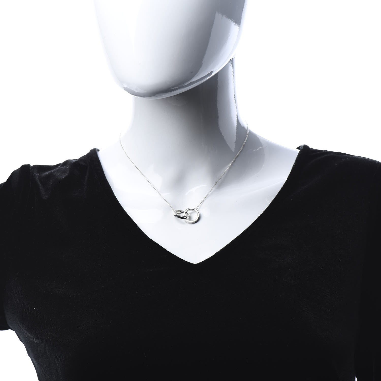 Tiffany Sterling Silver 1837 Interlocking Circles Pendant Necklace 2 of 7