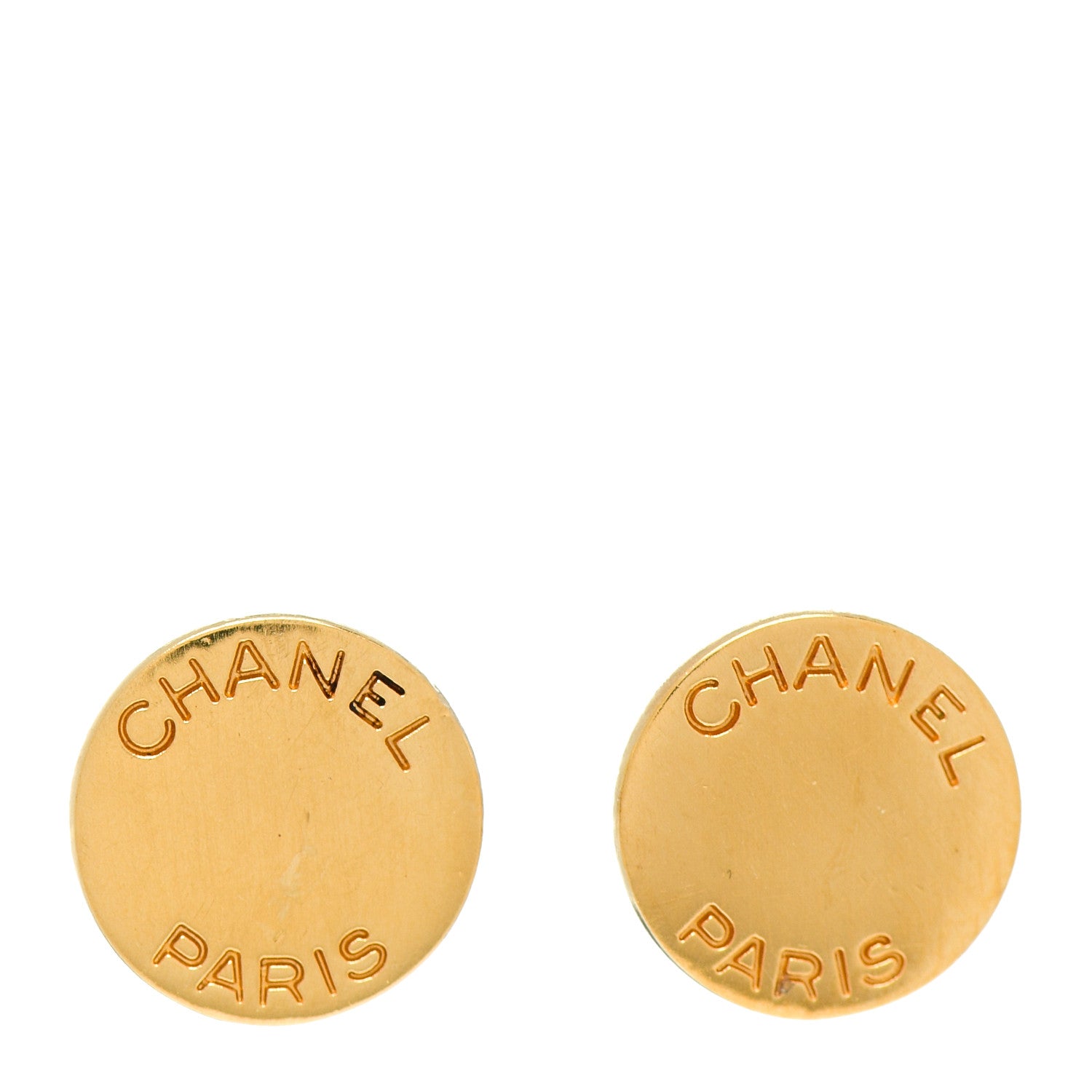 Chanel Round Earrings Gold 1 of 4