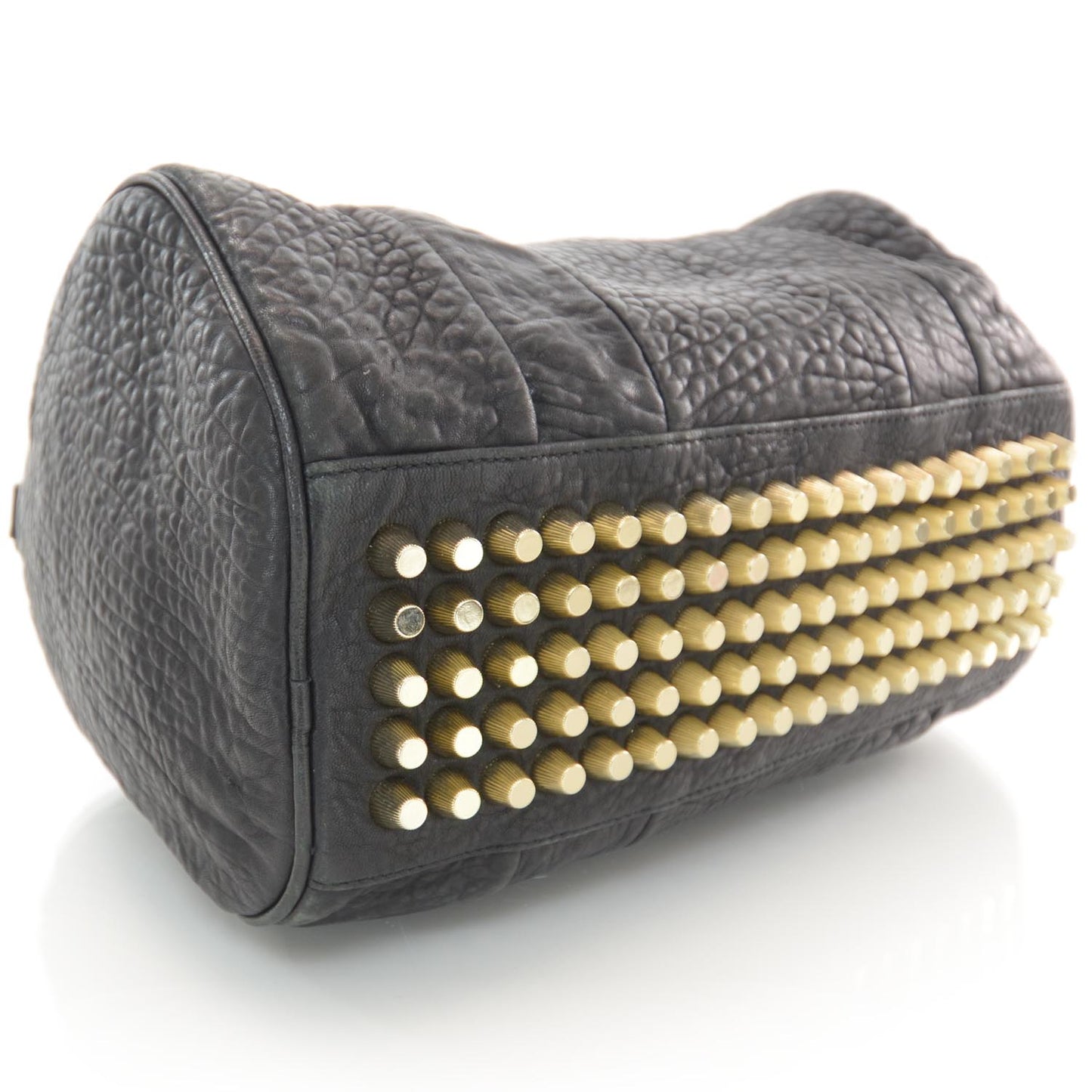 Leather Rocco w Gold Hardware Black