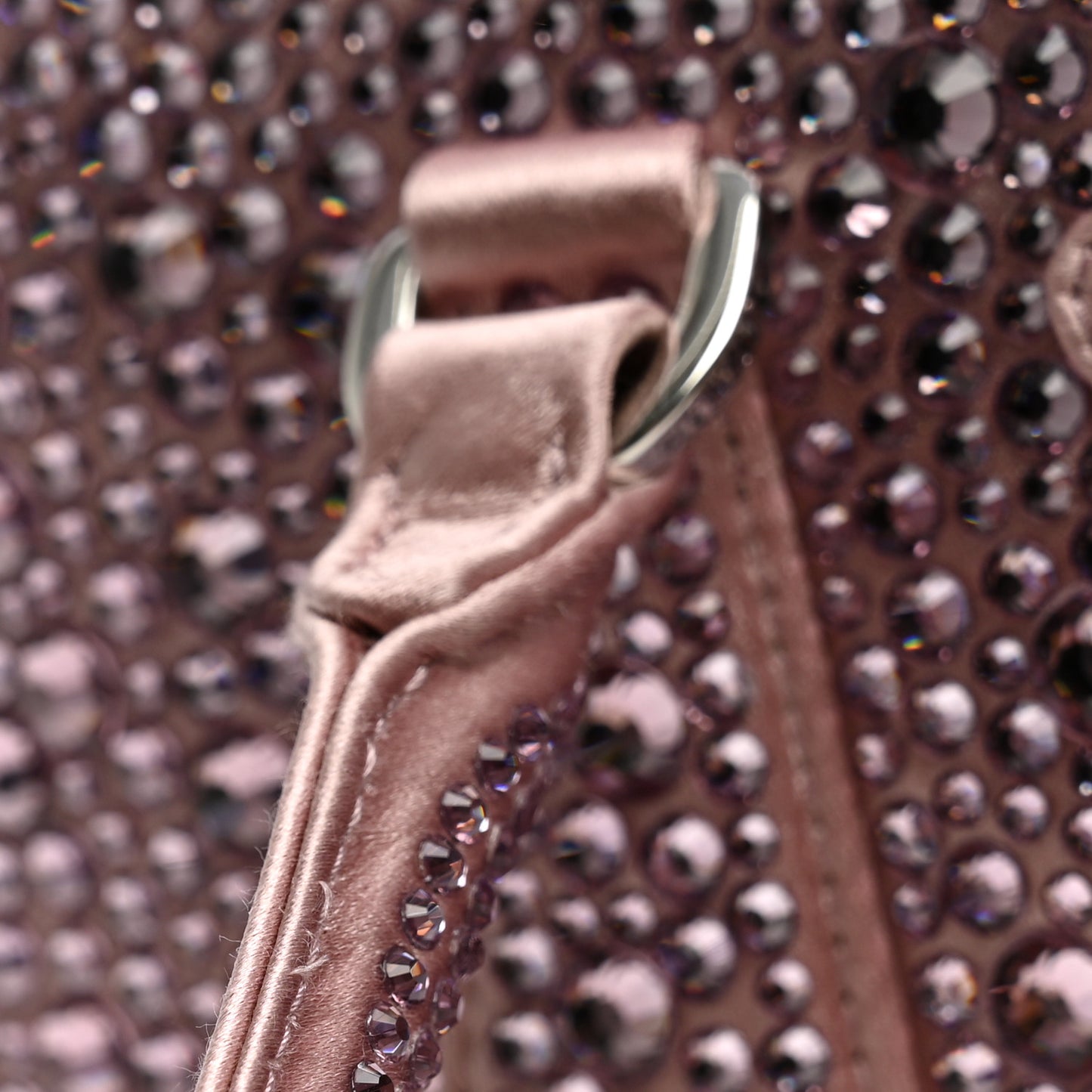 Satin Crystal Mini Galleria Double Zip Tote Alabastro