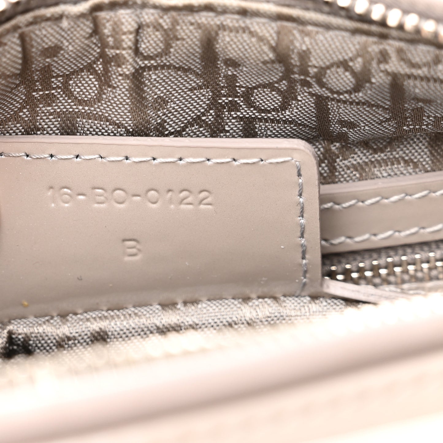 Patent Cannage Medium Lady Dior Grey