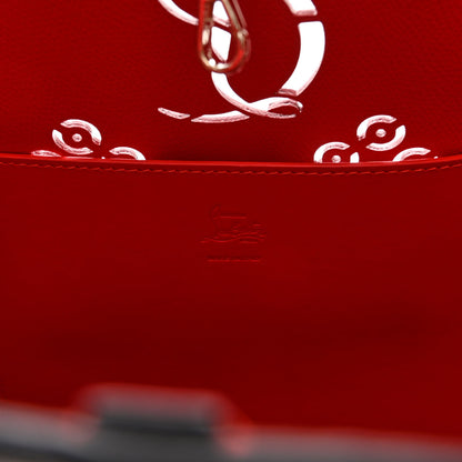 Christian Louboutin Calfskin Loubinthesky Small Perforated Cabarock Spikes Tote Snow 6 of 9