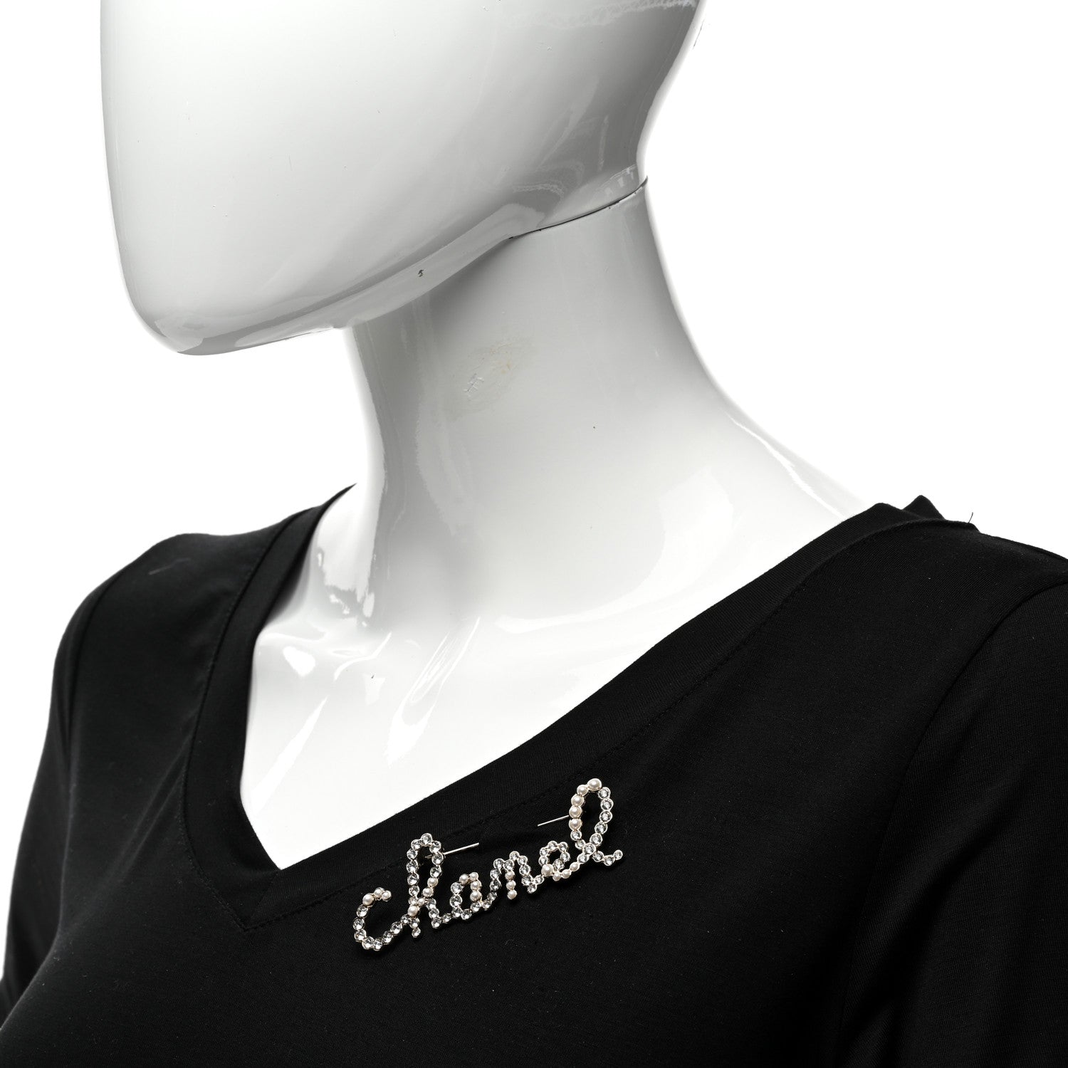Chanel Metal Glass Swirling Pearls Brooch Pin Gold 2 of 5