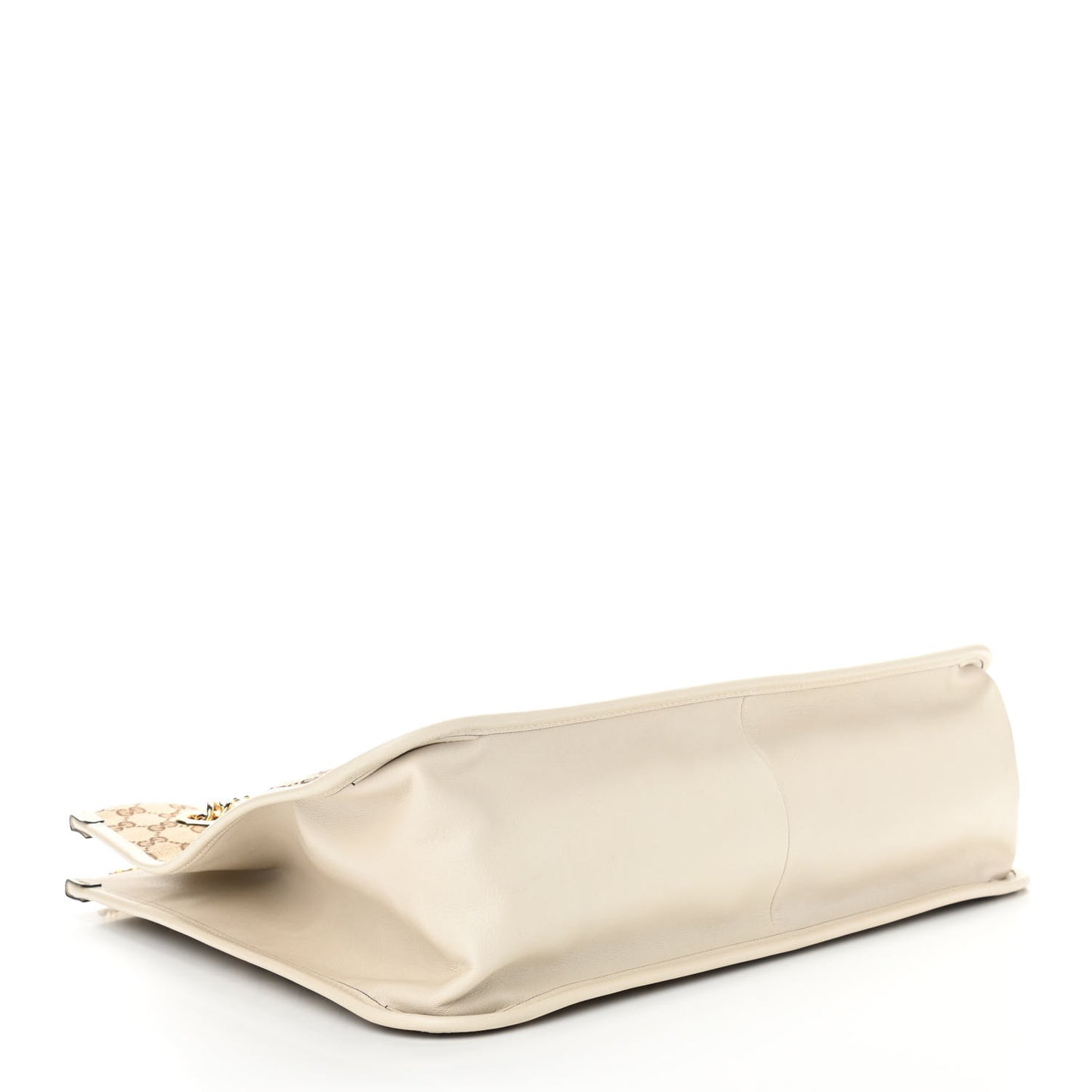 Monogram Calfskin Large Horsebit 1955 Tote Bag Beige Mystic White