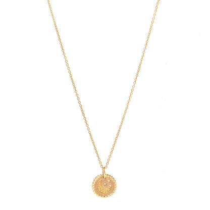 David Yurman 18K Yellow Gold Diamond Yellow Sapphire Cable Collectibles Moon and Stars Pendant Necklace 1 of 6