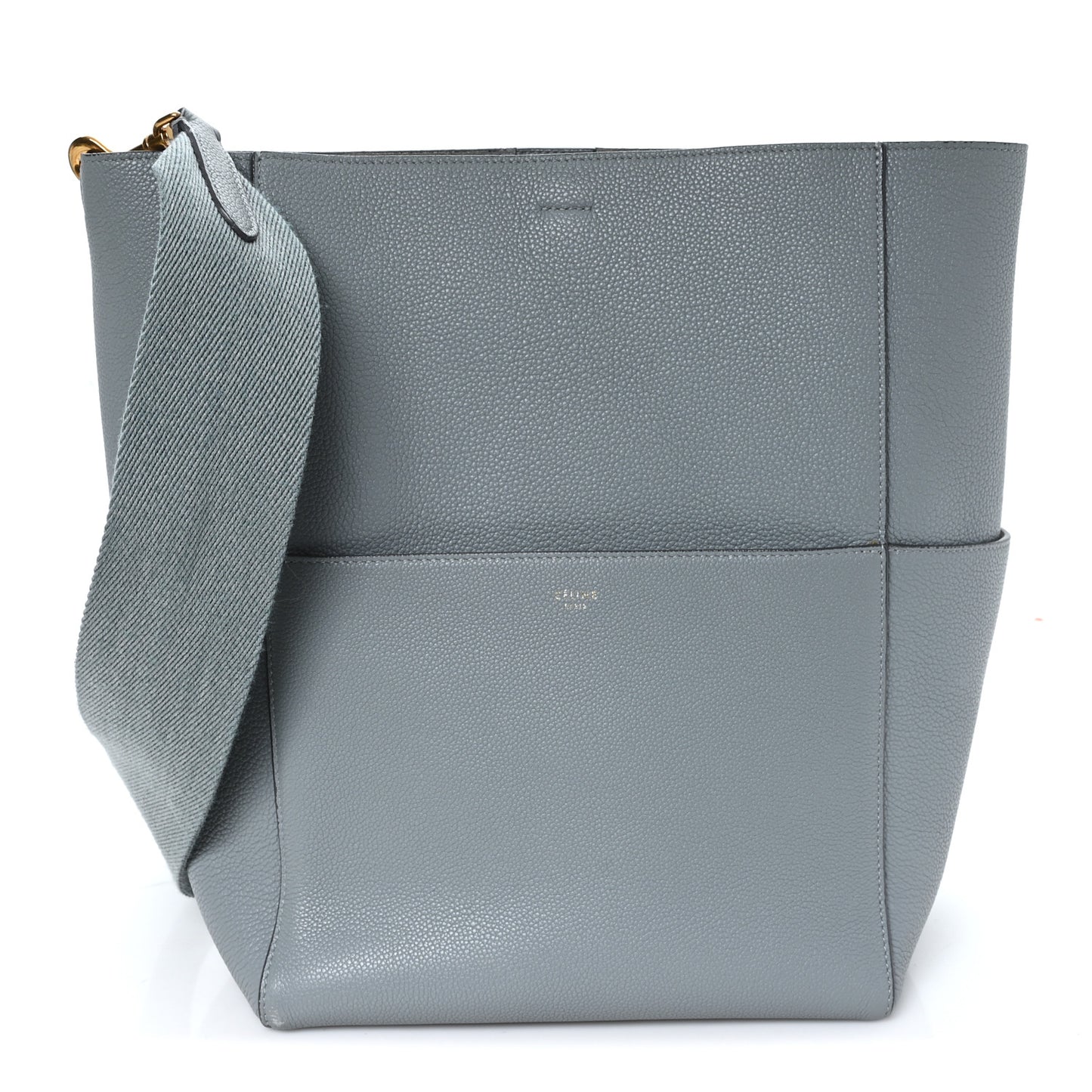 Soft Grained Calfskin Sangle Bucket Bag Storm