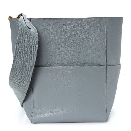 Celine Soft Grained Calfskin Sangle Bucket Bag Storm 1 of 11