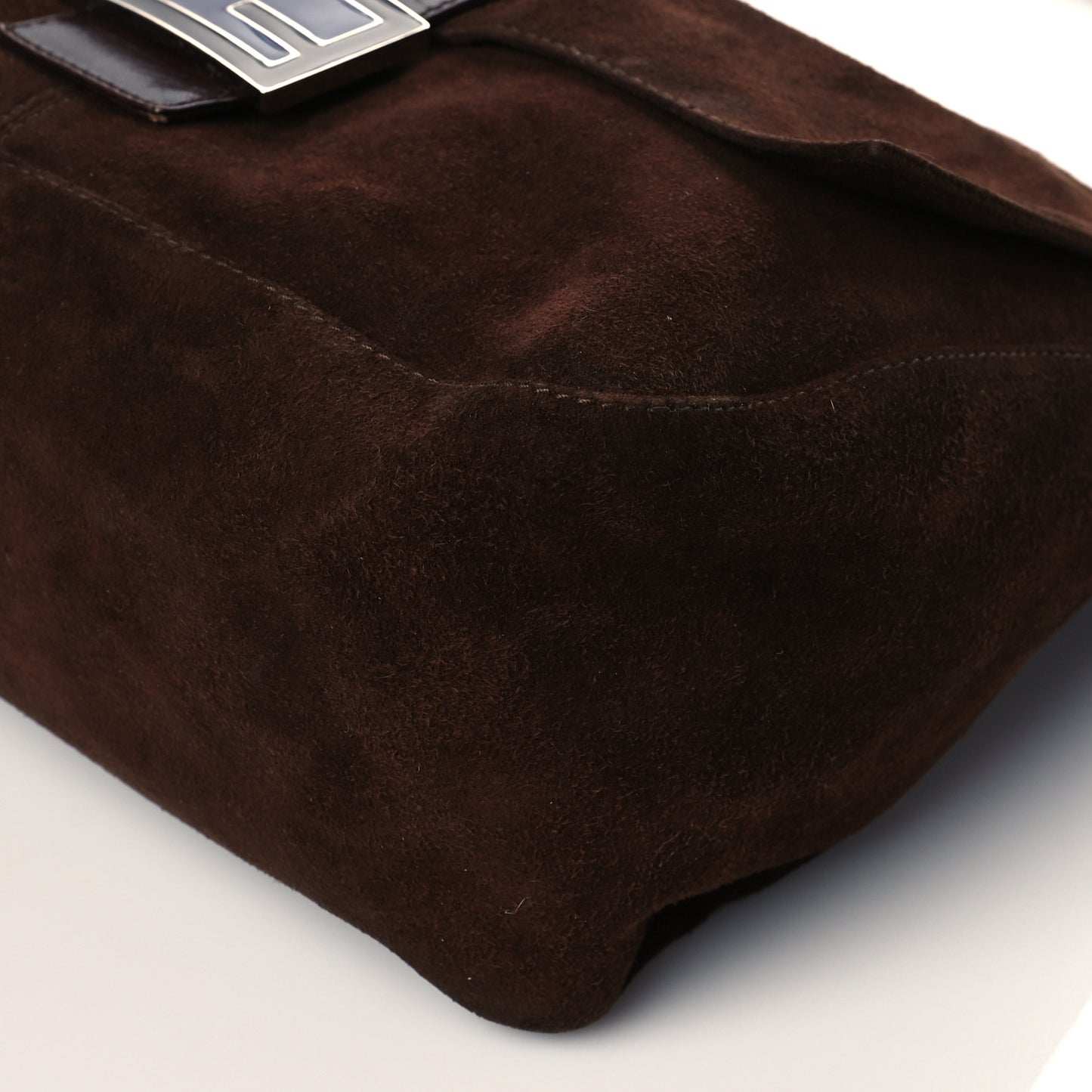 Suede Baguette Hobo Brown