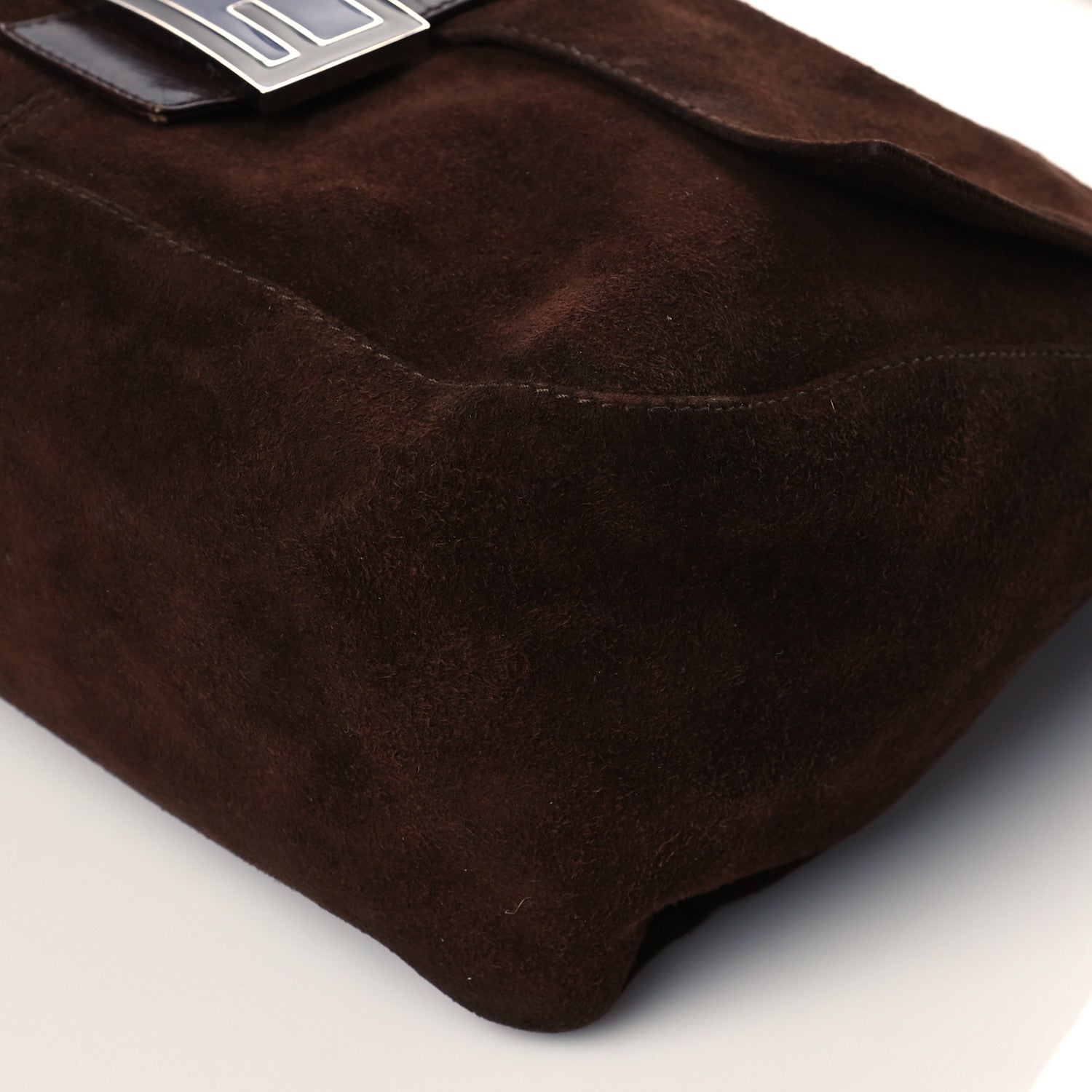 Fendi Suede Baguette Hobo Brown 10 of 11