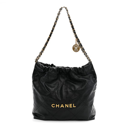 Chanel Shiny Calfskin Quilted Small Chanel 22 Black 1 of 11
