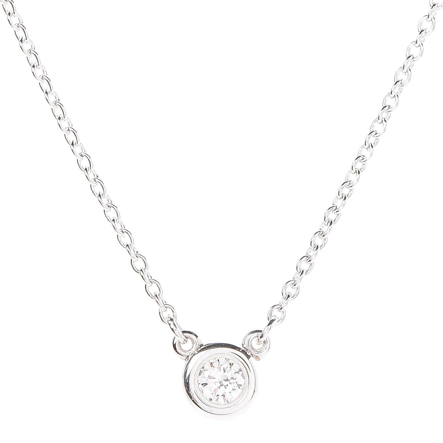 Tiffany Sterling Silver Diamond .10ct Elsa Peretti Diamonds by the Yard Pendant Necklace 4 of 9