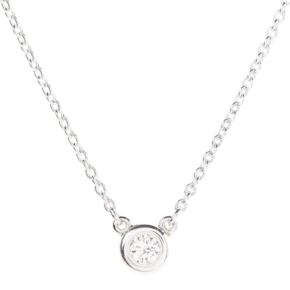 Tiffany Sterling Silver Diamond .10ct Elsa Peretti Diamonds by the Yard Pendant Necklace 4 of 9