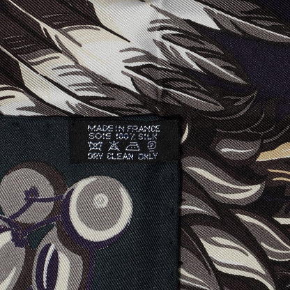 Hermes Silk Mythiques Phoenix Scarf 90 Vert Anthracite Vanille Auberg 6 of 6