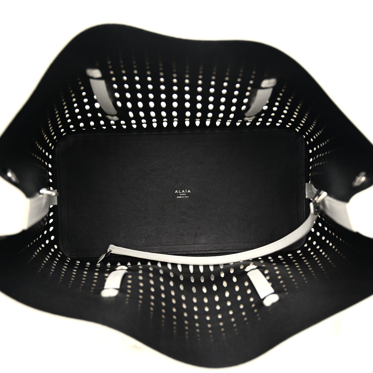 Calfskin Laser Cut Mina 32 Bag White
