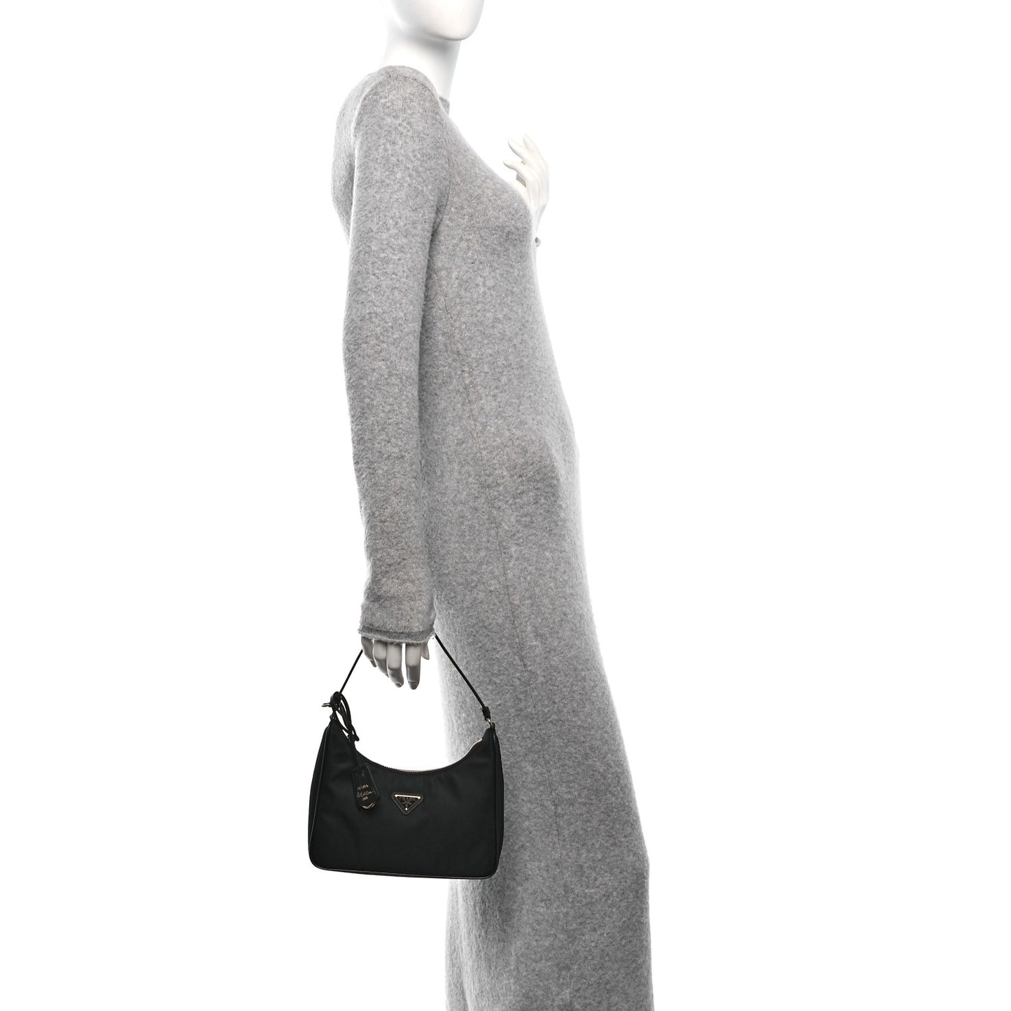 Tessuto Nylon Saffiano Mini Re-Edition 2005 Bag Black