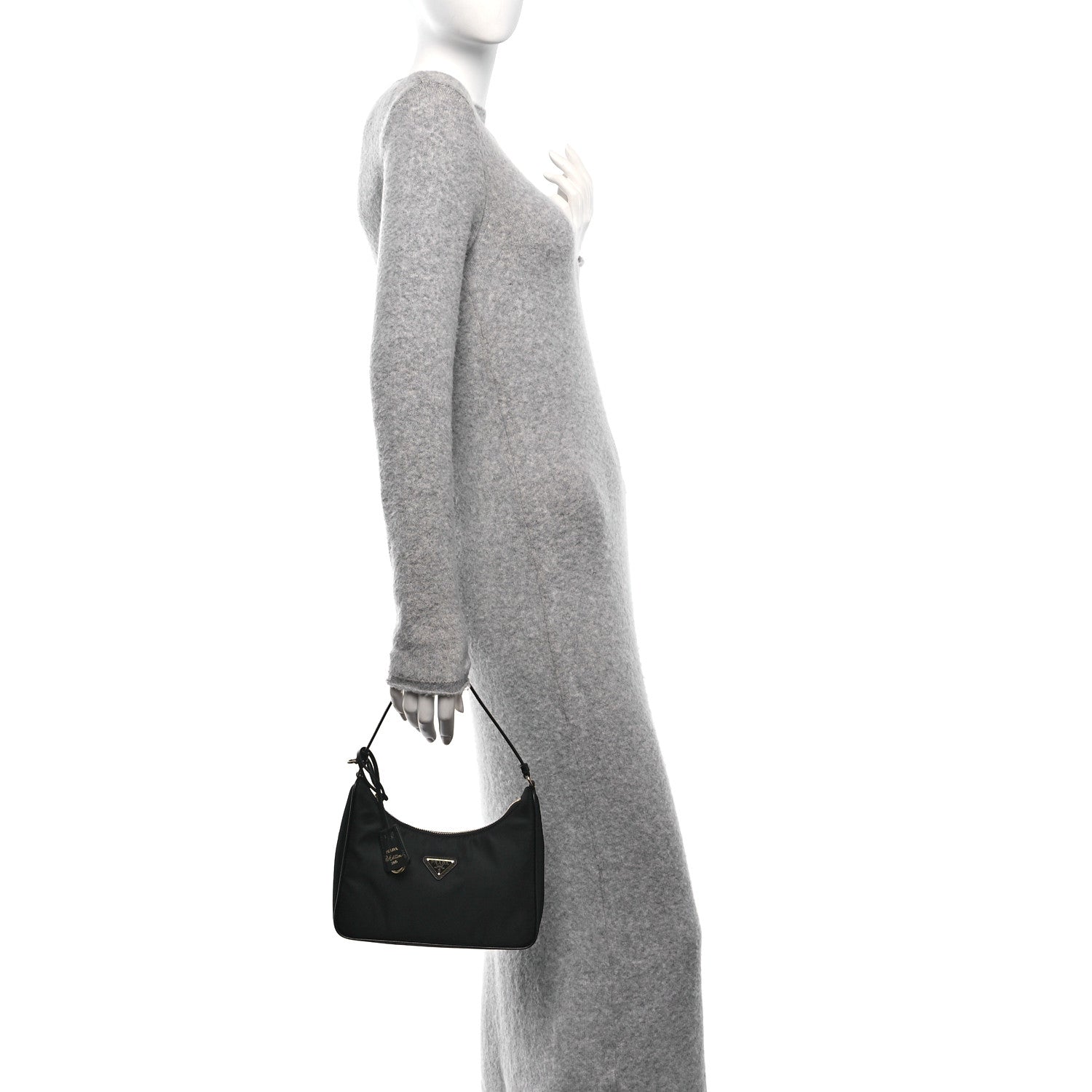 Prada Tessuto Nylon Saffiano Mini Re-Edition 2005 Bag Black 2 of 10