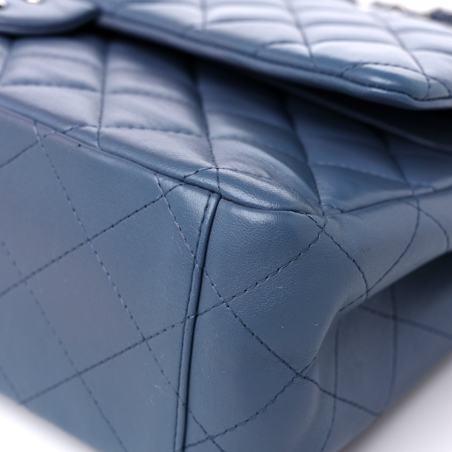 Lambskin Quilted Maxi Double Flap Blue
