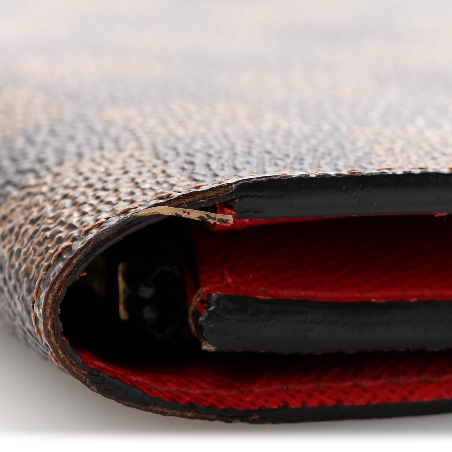 Damier Ebene Emilie Wallet Red