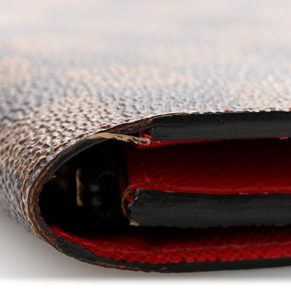 Louis Vuitton Damier Ebene Emilie Wallet Red 8 of 9