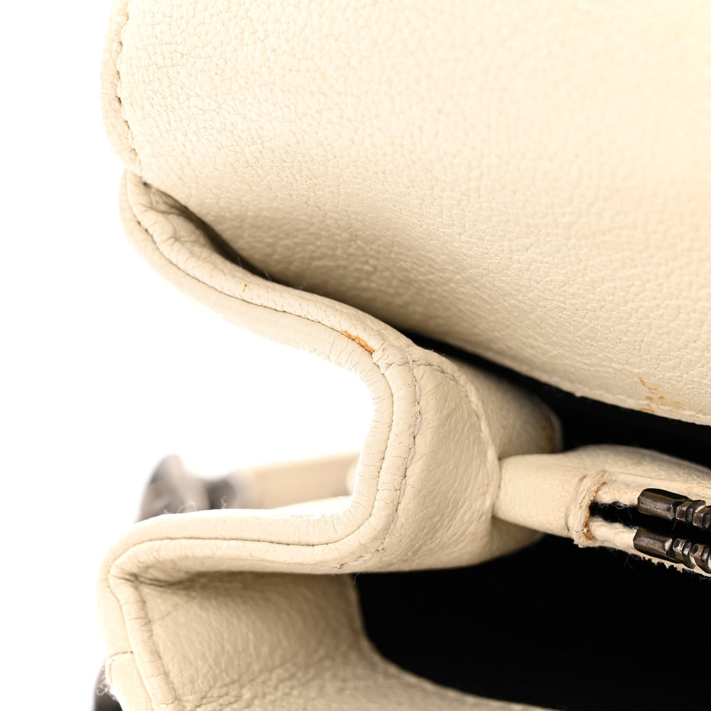 Sheepskin Matelasse Chevron Monogram Medium College Bag Dove White