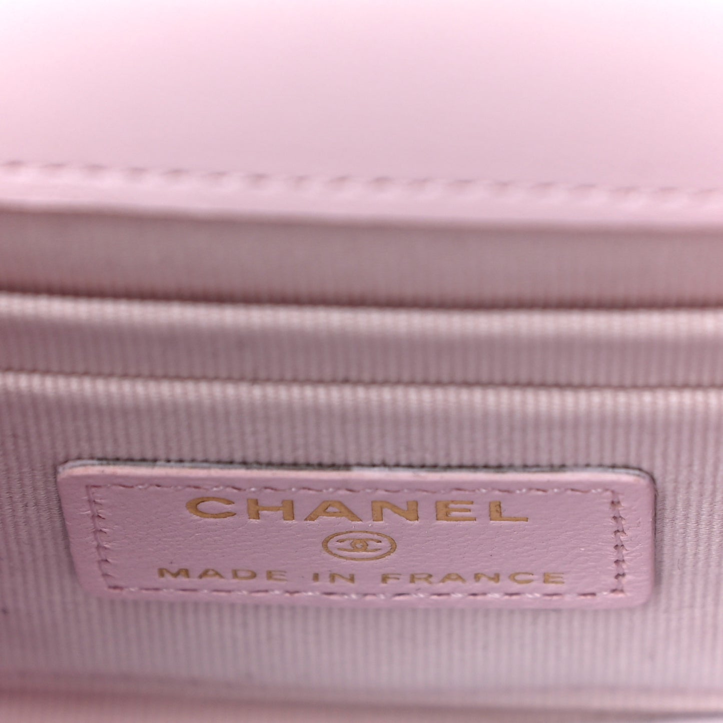 Lambskin Quilted Top Handle Clutch With Chain Light Pink