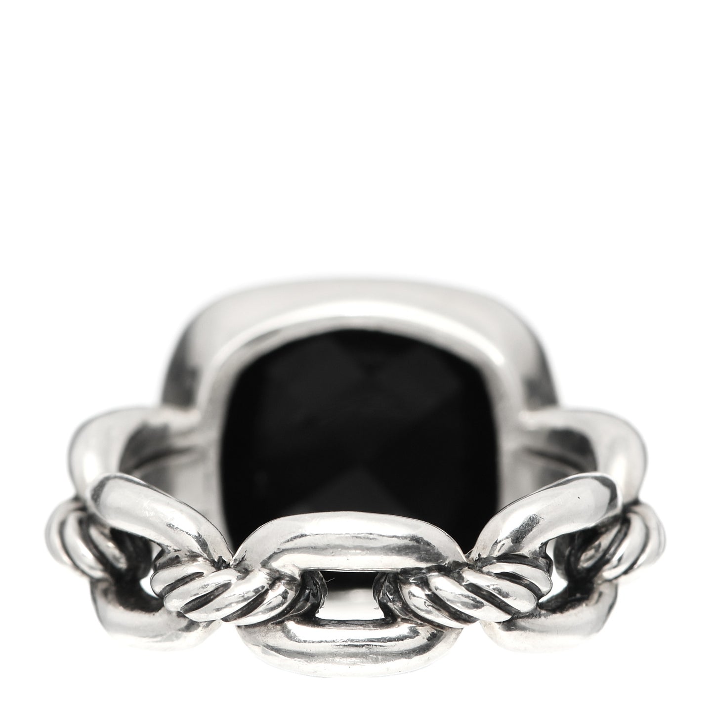Sterling Silver Diamond Black Onyx Wellesley Link Ring 53 6.5